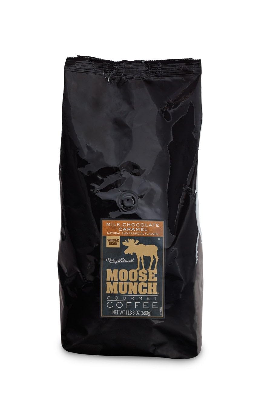 Moose Munch Milk Chocolate Caramel Whole Bean Coffee By Harry & David (24 Ounces), Flavored Coffee, Caramel Coffee, Gift Basket, Gourmet Coffee