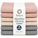 Solyra Oeko-Tex Certified Microfiber Cleaning Cloths - Non-Toxic, Safe for Family & Pets - 6 Pack Kitchen Rags for Counter - 12x12 in, Lint-Free