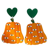 Cartoon pumpkin earrings, ghost earrings, love lips acrylic earrings earrings (Style 11)