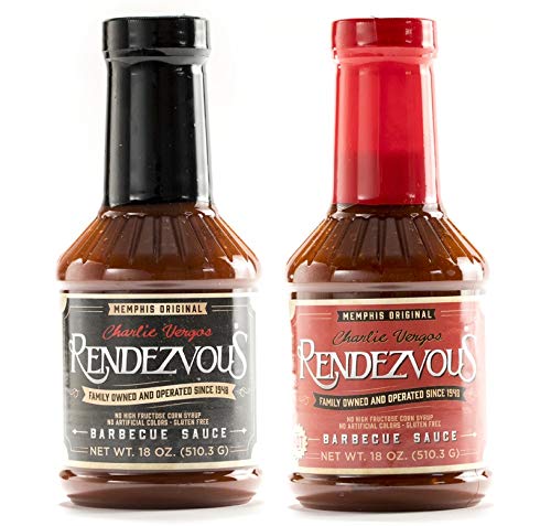 Charlie Vergos Rendezvous - Original and Hot BBQ Sauce Combo Pack (1lb 2oz (510g) Each)