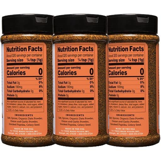 True Made Foods Ed Mitchell's Award Winning Pitmaster BBQ Pork Rub - Carolina Classic, BBQ Grill, 11.3 Ounce, 3 Pack - Earthy & Flavorful BBQ Rubs