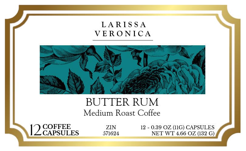 Butter Rum Medium Roast Coffee (Single Serve K-Cup Pods) (Gourmet, Naturally Flavored, Whole Coffee Beans) (12 pods, ZIN: 571624) - 3 Pack