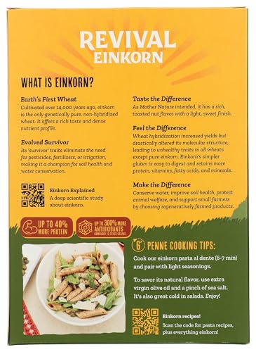 Revival Einkorn, Pasta Penne Organic, 8.8 Ounce