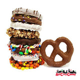 Pretzel Party Gourmet Chocolate Covered Pretzel Chocolate Sandwich Cookies and Peanut Butter Cookie Sandwiches Gift Basket from All City Candy