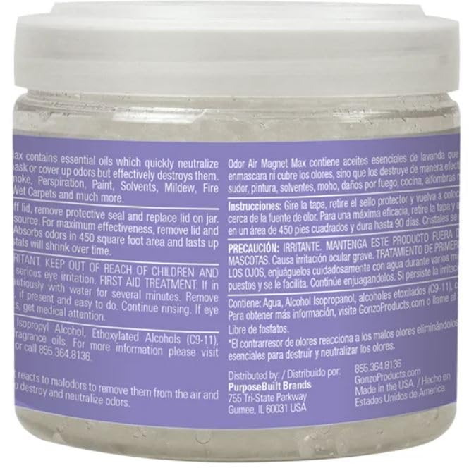 Gonzo Natural Magic Naturally Pure Odor Removing Gel - 14 Ounce - Works On Pet, Smoke, Trash, Kitchen, Closet, Bathroom Odors