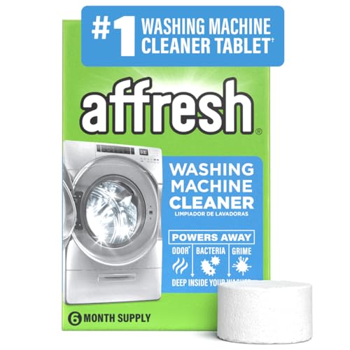 Affresh Washing Machine Cleaner, Helps Power Away Odor Causing Bacteria & Grime Deep Inside Pump, Valve & Hoses, 6 Time Release Tablets, 6 Month