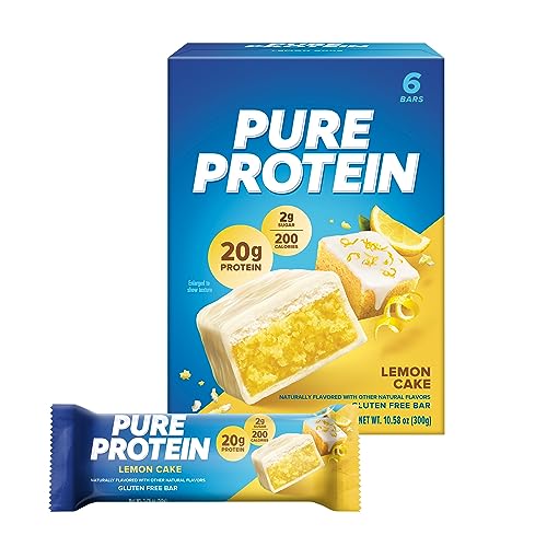 Pure Protein Bars Nutritious Snacks to Support Energy, Lemon Cake, 6 Count (Pack of 1)