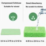 METUUTER 12-Count Kitchen Sponges- Compressed Cellulose Sponges Non-Scratch Natural Dish Sponge for Kitchen Bathroom Cars, Funny Cut-Outs DIY