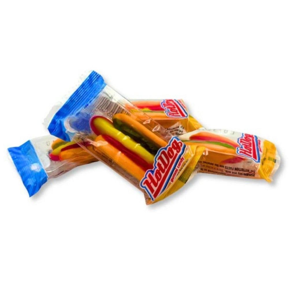 Hot Dog Gummy Candy, Mini Hot Dog Shaped Fruit Gummies, Bulk Novelty Candy Mix - 25 lb (Approx. 1,000 pieces)