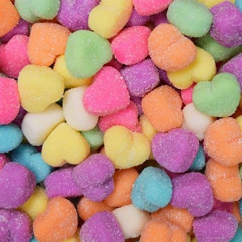 Valentine Gummy Candy 8oz Soft & Chewy Festive Treats (1 Pack, Sanded Hearts)