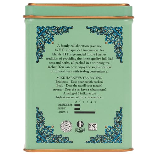 Harney & Sons Peppermint Herbal Tea Sachets, Caffeine Free Mint Tea, Refreshing Peppermint Tea, 20 Count