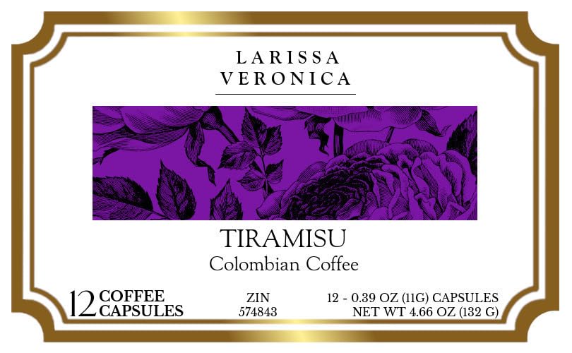 Tiramisu Colombian Coffee (Single Serve K-Cup Pods) (Gourmet, Naturally Flavored, Whole Coffee Beans) (12 pods, ZIN: 574843) - 3 Pack