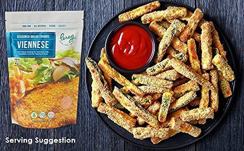 Pereg Bread Crumbs Viennese (12 Oz x 6 Pack) - Crispy Crunchy Breadcrumbs for Coating & Stuffing - Coat Schnitzel, Vegetables, Fish, Meatballs - Kosher Certified - Resealable Packaging