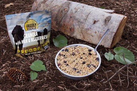 Grizzly Ridge Instant Granola with Milk and Blueberries