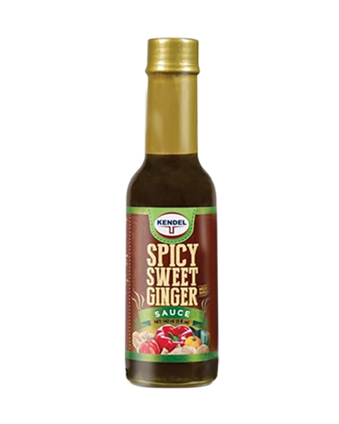 Kendel Spicy Sweet Ginger Sauce - Authentic Jamaican Ginger & Pepper Sauce, 142ml | Perfect for Sweet and Spicy Dishes, Marinades & Table Seasoning