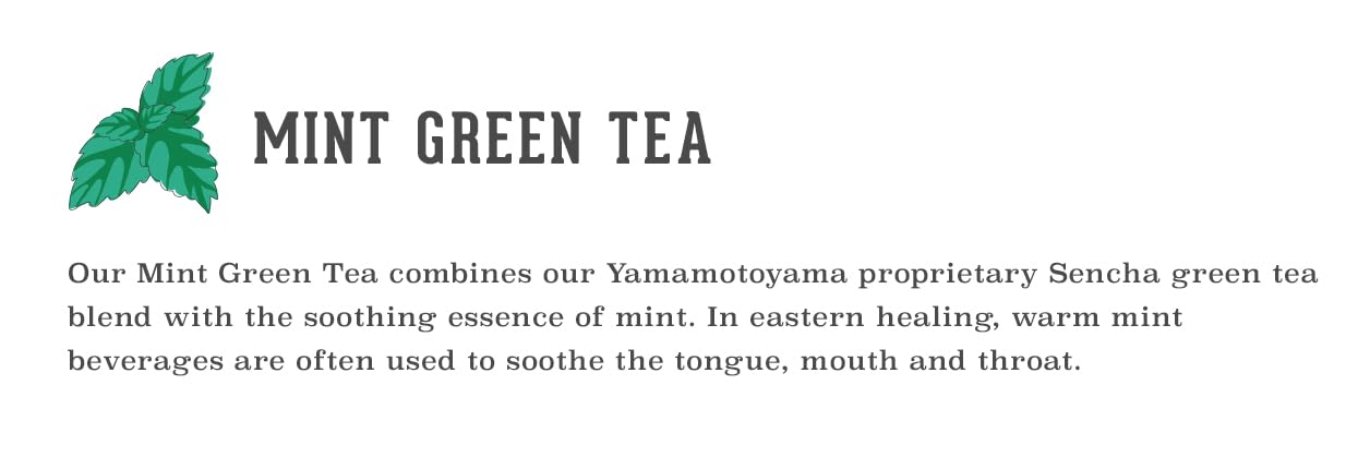 Yamamotoyama Mint Green Tea, 18 bags
