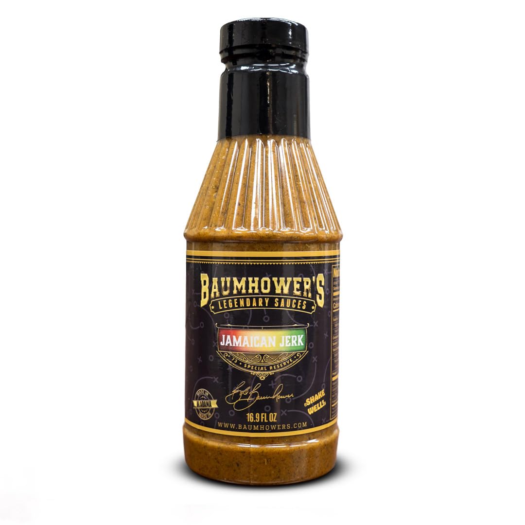 Baumhower’s Legendary Jamaican Jerk Sauce - Caribbean-Inspired Jerk Marinade & Wing Sauce for Chicken, Pork, Seafood & Grilling, Bold Island Flavor