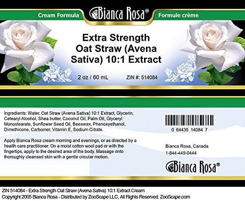 Extra Strength Oat Straw (Avena Sativa) 10:1 Extract Cream (2 oz, ZIN: 514084) - 2 Pack