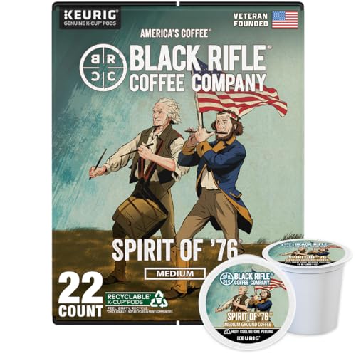 Black Rifle Coffee Company Light Roast K Cups - Single Serve K Cups (Spirit of 76, 22 Count) Coffee Pods - Kcup Pods Compatible with Keurig 1.0 & 2.0