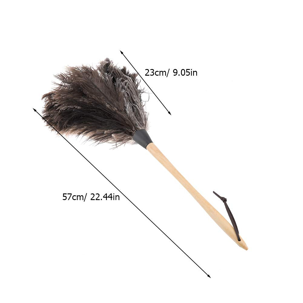 Fdit Handmade Washable Non-electrostatic Duster with Wooden Handle Household
