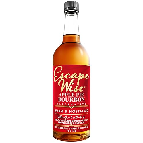 ESCAPE WISE Apple Pie Bourbon Alternative | Non-Alcoholic | The World’s Leading Developer of Non-Alcoholic Spirits, Liqueurs & Mocktails | 25.4 FL OZ