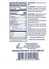 Yummmy 64 oz, Instant Nonfat Skimmed Powdered Dry Milk - Leche en polvo, 64 Oz, Grade A, Kosher Halal Certified, Made in USA