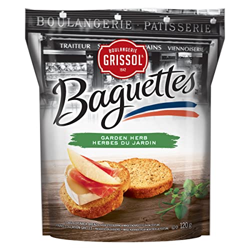 Boulangerie Grissol Baguettes, Garden Herb - Light and Crispy, Perfects as a Stand-Alone Snack or Topped 120g Single Unit