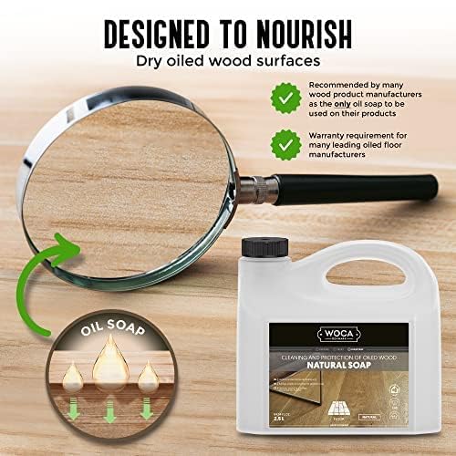 WOCA Denmark Natural Soap Bundle - 2x(1L) -Concentrated Cleaner for Oil-Treated Hardwood Floors, Furniture, Millwork, Cutting Boards, and Countertops.