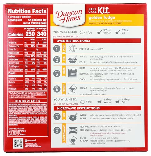 Duncan Hines Easy Cake Kit Golden Fudge Flavored Cake Mix, 8.4 oz.