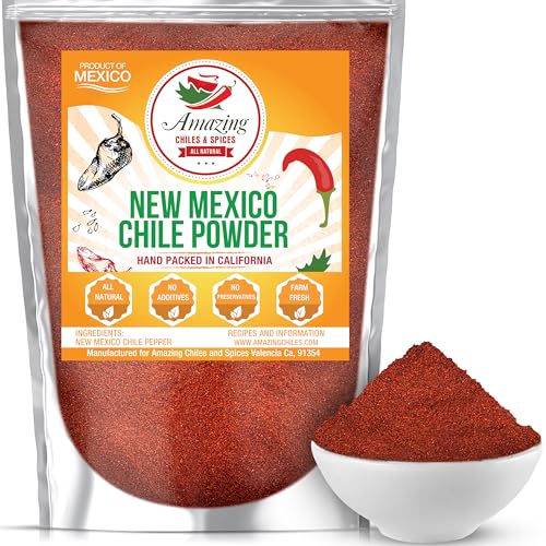 New Mexico Chili Powder (4oz) - Natural and Premium. Great For Stews, Soups, Meat Rubs, Salsa, Enchiladas and More. Moderate Heat. By Amazing Chiles