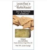 JENNIFERS HOMEMADE Salt & Pepper Flatbread, VEGAN All Natural, Made with extra virgin olive oil, Crunchy and delicious snack, 5 OZ