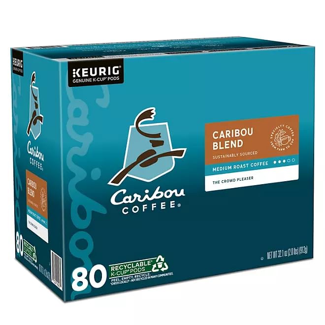 Worldwide Nutrition Bundle Compatible with Caribou Coffee K-Cups Medium Roast - Ground Coffee with Sweet, Spicy & Berry Notes - 80 Count Single-Serve