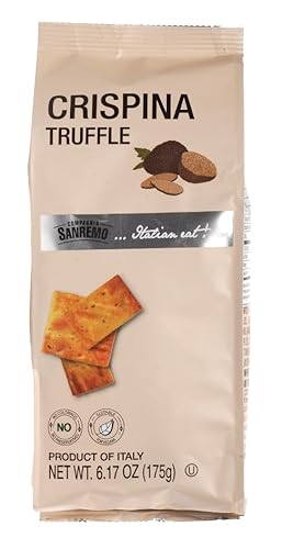 Compagnia Sanremo Crispina with Truffle, 6.17 oz, Pack of 2, Product of Italy, Crunchy Gourmet Snack, Perfect with Cheese, Versatile & Delicious