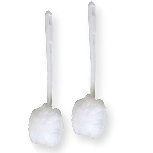 Amazon Brand | Ring King Toilet Bowl Mop for Deep Clean |Pack of 2 Long Plastic Handled Swab - 13 Inches Soft Toilet Brush for Dead Corner | Silk