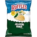 Ruffles Potato Chips, Jalapeno Ranch Flavored Snacks, 8 Oz Bag