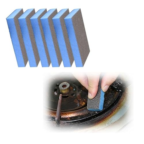 Magic Wipe Sponge, Carborundum Sponge, Multipurpose Scouring Pad for Pots, Pans, Sink, Grill, Household Cleaning Sponges for Kitchen, Bathroom (6)