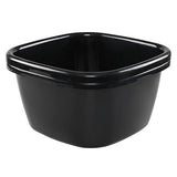 Gloreen 18 Quart Deep Wash Basins 2 Packs, Plastic Square Dish Pan Tub, Black