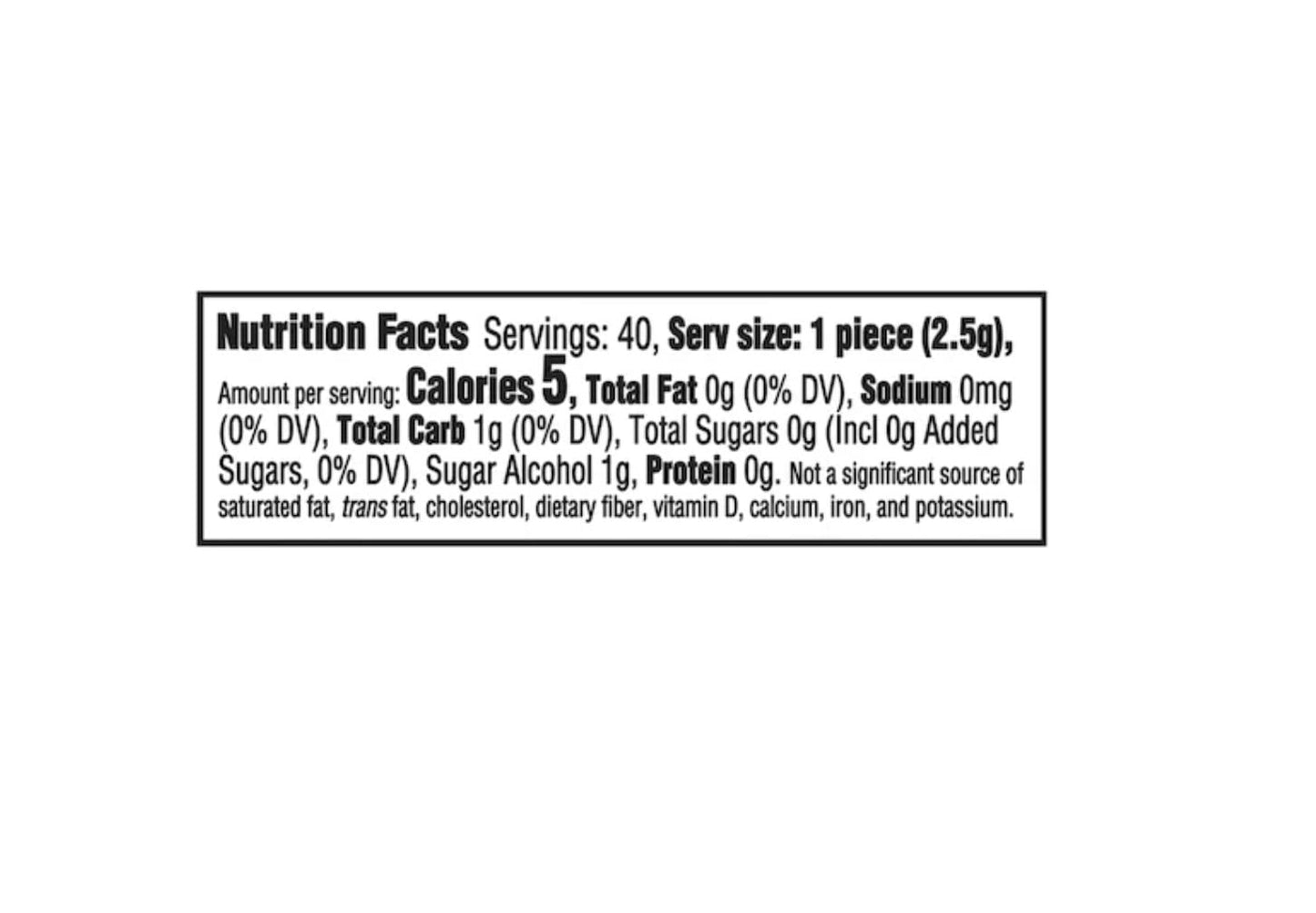 Trident Vibes SOUR PATCH KIDS Blue Raspberry Sugar Free Gum, 6-40 Piece Bottles (240 Total Pieces)