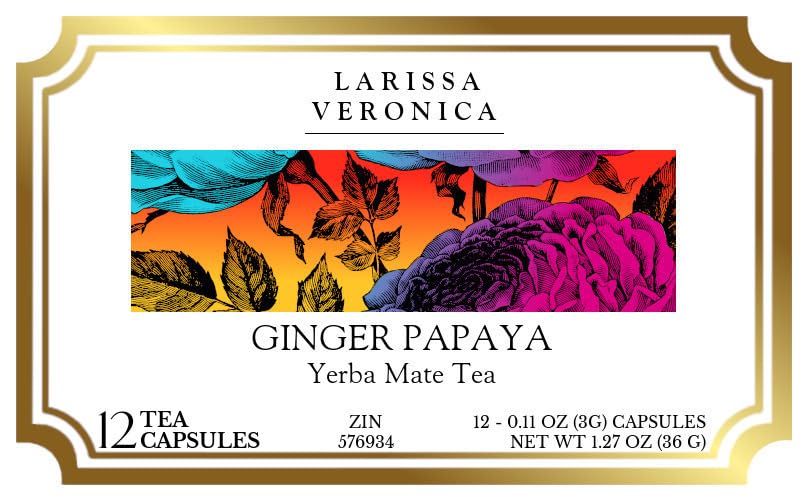 Ginger Papaya Yerba Mate Tea (Single Serve K-Cup Pods) (12 pods, ZIN: 576934) - 3 Pack