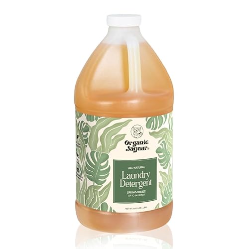 Organic Jaguar Laundry Detergent, Spring Breeze, Up to 64 Loads, 100% Natural Formula with Essential Oils, Gentle & Effective Formula Without Harsh