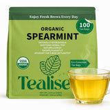 Organic Spearmint Tea Bags 100 Count - Spearmint Herbal Tea - Caffeine Free Mint Tea - Fresh, Smooth and Naturally Refreshing - Eco-Conscious