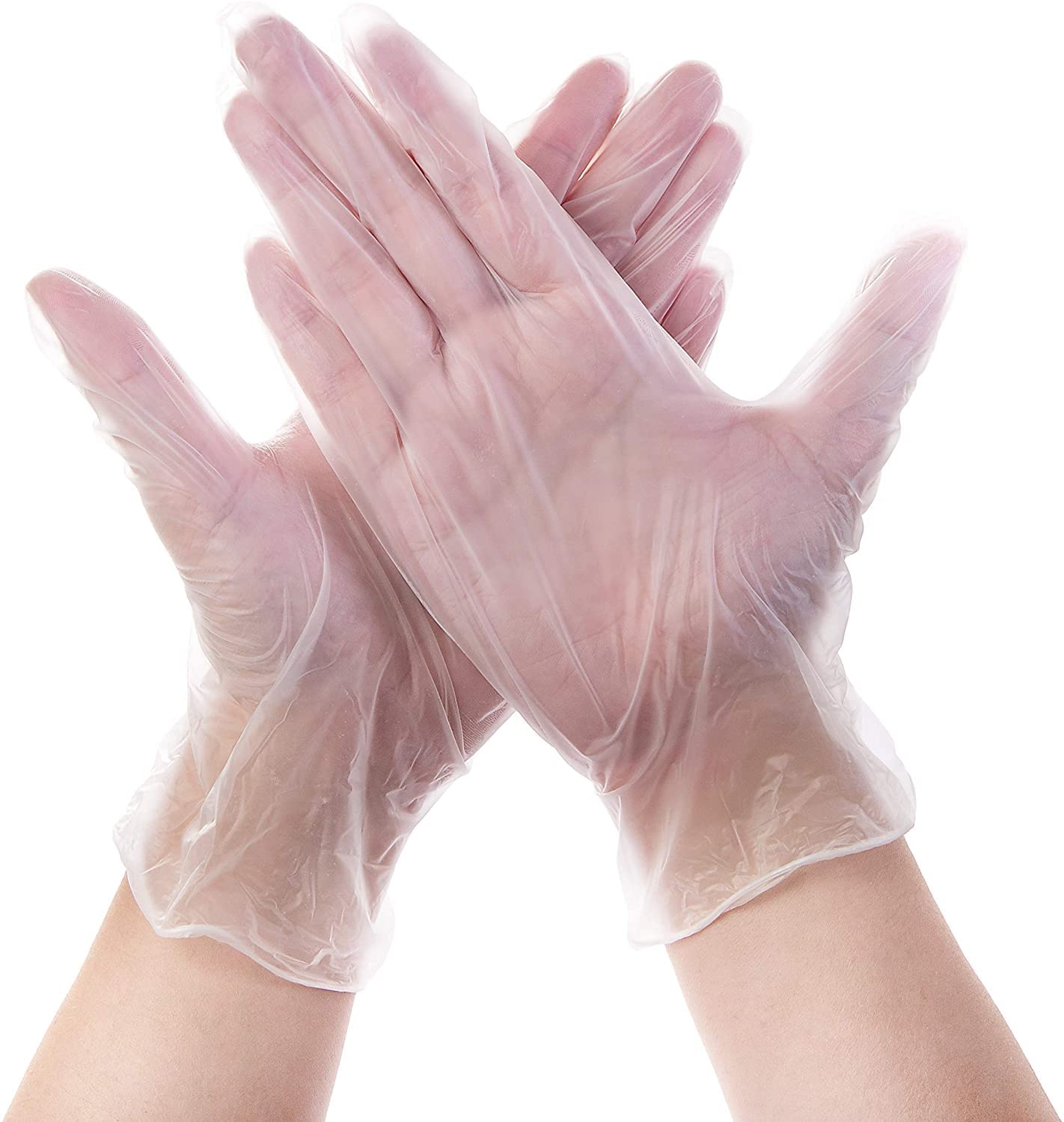 Medical Clear Vinyl Exam Gloves - Latex-Free & Powder-Free - VGPF3002 (Case of 1000,Clear), Medium