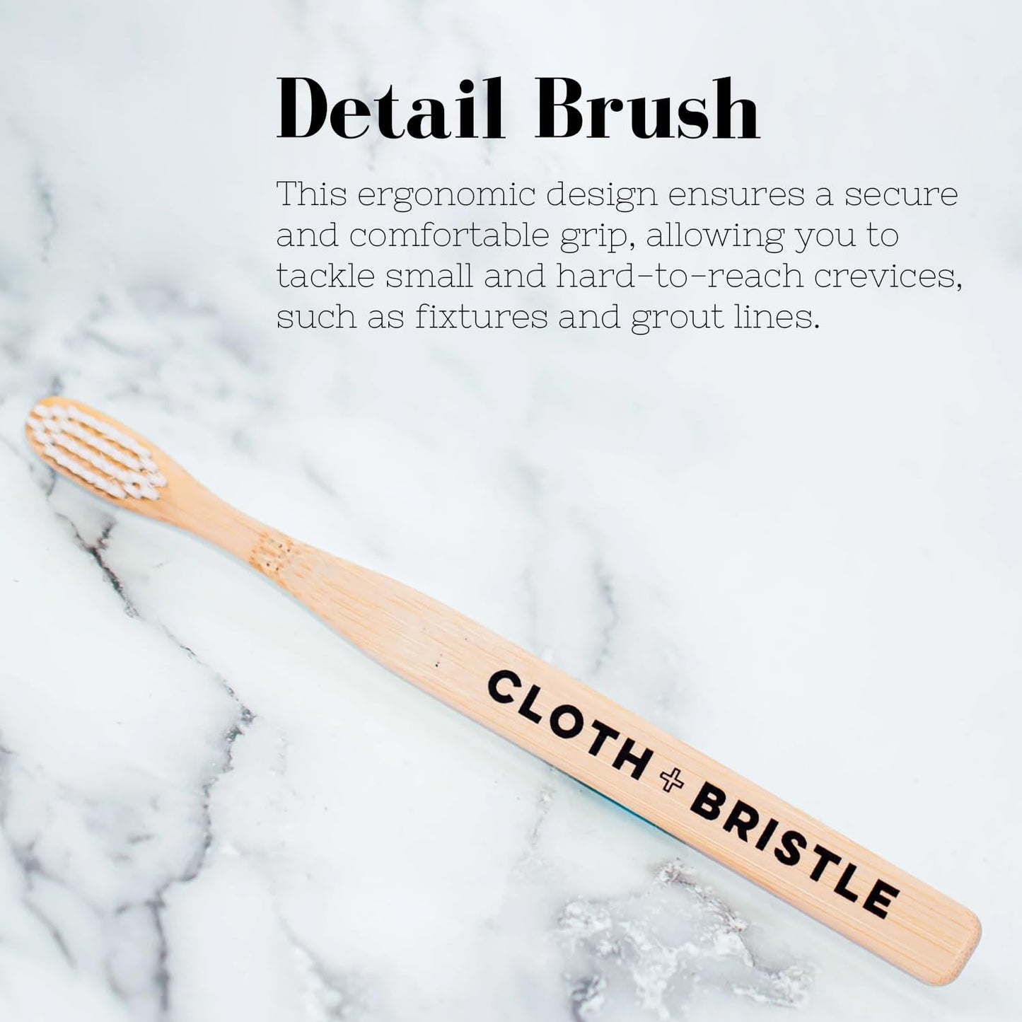 CLOTH & BRISTLE Bamboo Cleaning Brush Combo Set, Versatile Dish Scrub, Pot, and Detail Brushes for Kitchen, Grout, and Household Cleaning, Sustainable