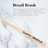 CLOTH & BRISTLE Bamboo Cleaning Brush Combo Set, Versatile Dish Scrub, Pot, and Detail Brushes for Kitchen, Grout, and Household Cleaning, Sustainable