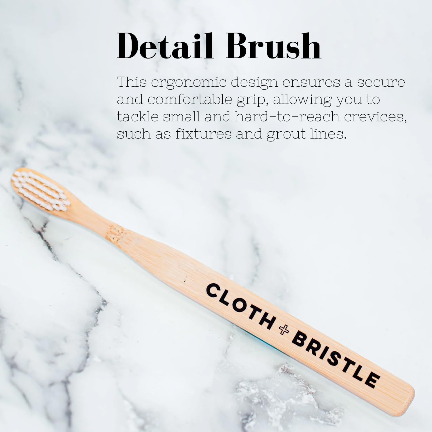 CLOTH & BRISTLE Bamboo Cleaning Brush Combo Set, Versatile Dish Scrub, Pot, and Detail Brushes for Kitchen, Grout, and Household Cleaning, Sustainable