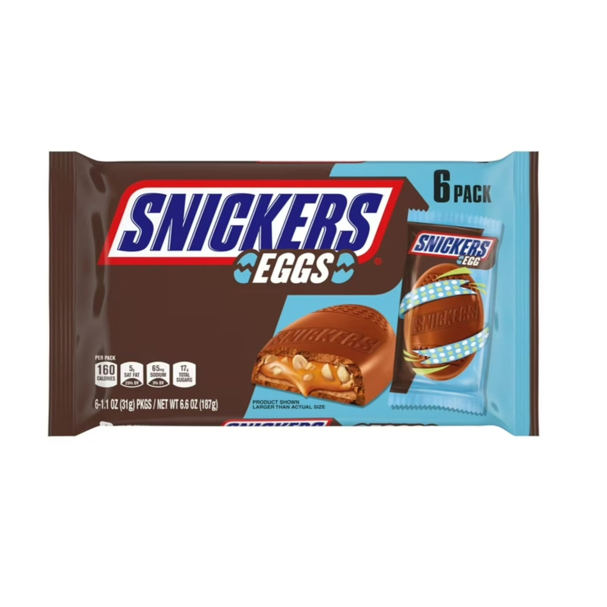 Snickers Eggs - Pack of 2-6 Eggs in Each Pack - Delicious Classic Taste - Perfect for Easter Baskets - Individually Wrapped