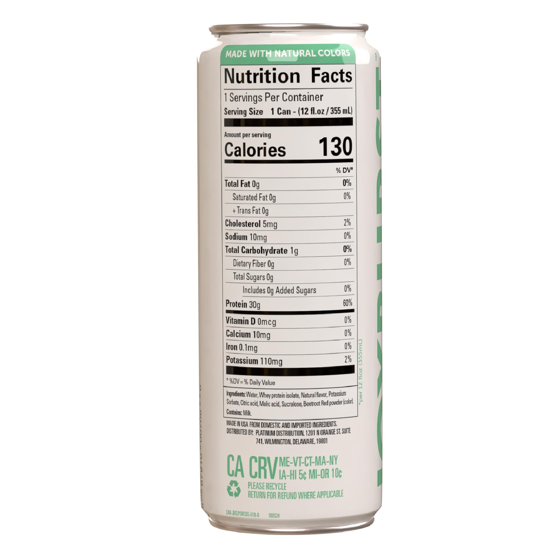 *NEW* Joyburst Clear Protein Isolate Beverage - Strawberry Watermelon Flavour, 30g of Protein, 0g of Sugar (4 count)