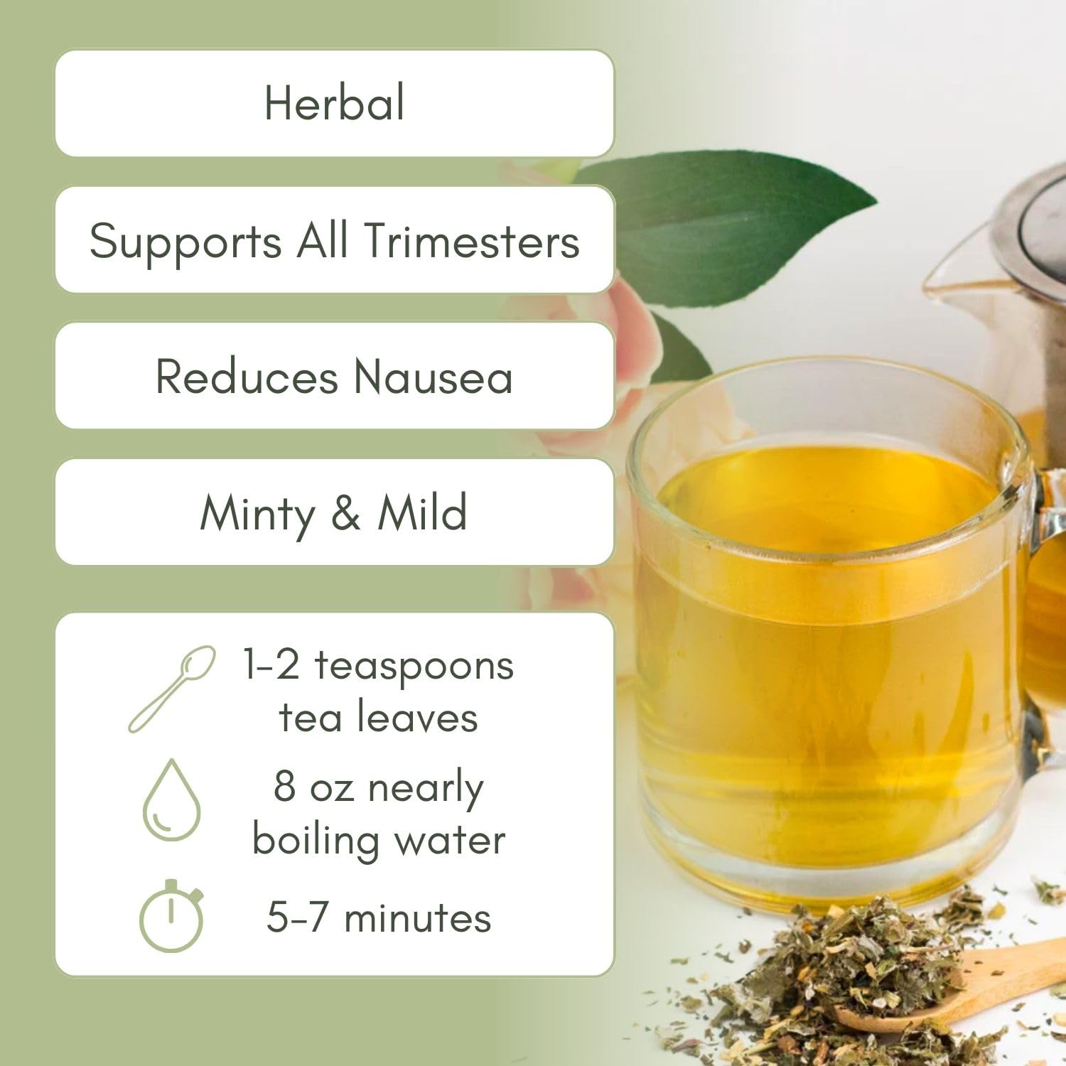 Organic Pregnancy Support Loose Leaf Tea - 2oz Bag (Approx. 30 Servings) | Full Leaf Tea Co.