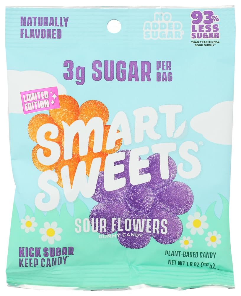 SMART SWEETS Springtime Flower Sour Gummy Candies, 1.8 OZ