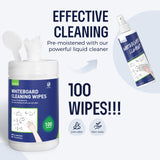 Loukin Whiteboard Cleaning Wipes, Dry Erase Board Cleaning Wipes, Non-toxic White board Wipes, 100 Wipes per Canister